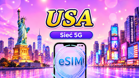USA 5G eSIM | Obsługa popularnych aplikacji takich jak Tiktok & Mapy Google | Pakiet dzienny/pakiet danych | 1-30 dni | Rozliczanie co 24 godziny | Kod QR
