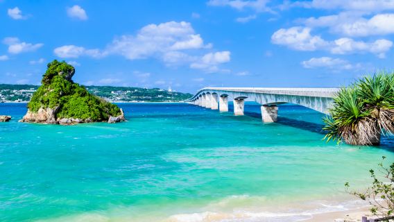 Autobús turístico de Okinawa, Japón: excursión de un día al Jardín Botánico Tropical, la Isla Kouri, Cabo Manzamo y el Pueblo americano de Mihama