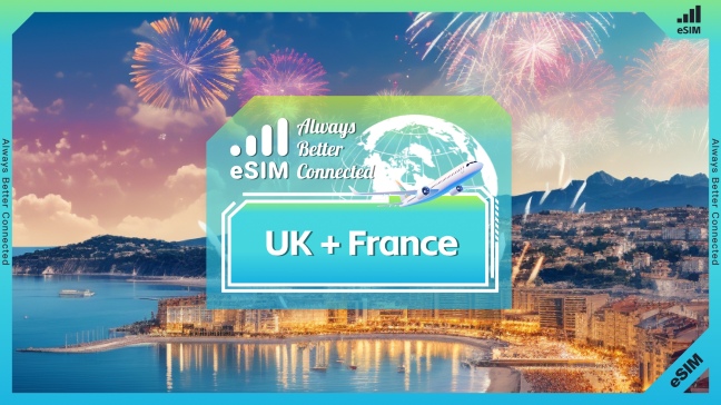 UK|United Kingdom,France eSIM | 4G/5G Data Plans | Pick Your Days (1-30 Days) | QR Code | No Contrac