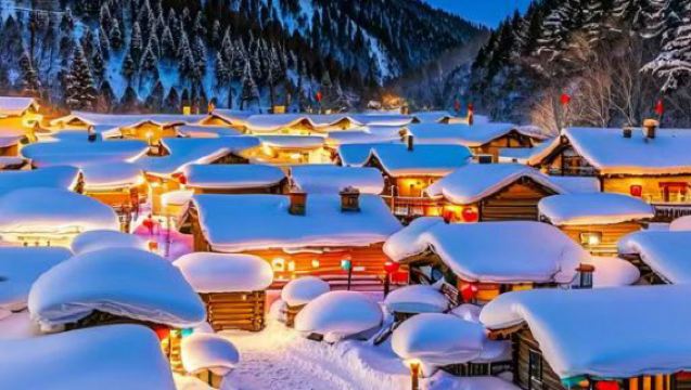 拼團遊夜景、含漂流、大禿頂子、冰雪畫廊、雪鄉門票【雪鄉一日遊