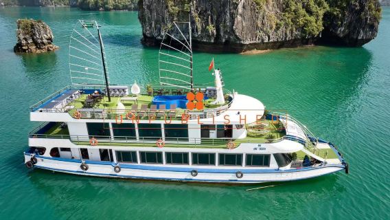 lawatan sehari ke Teluk Halong: Pelayaran Sonata/Pelayaran Mewah 5 Bintang + Pulau Syurga + Gua Kejutan