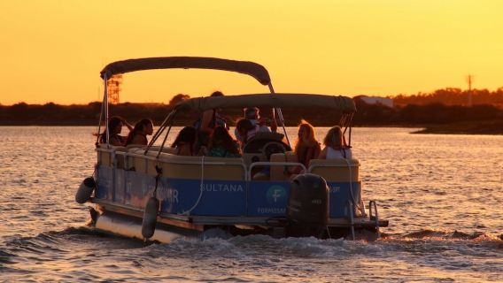 Ría Farmosa: Paseo guiado en barco al atardecer