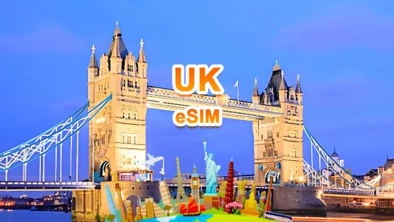 UK 4G/5G eSIM | Daily package/Total package | 1GB/day-total 30GB | 1-30 days | 24-hour system | QR code