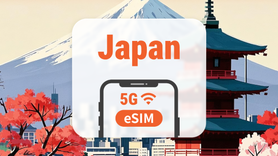 Japan 5G eSIM | Dubbele netwerkdekking | ChatGPT | 1–30 dagen | Directe QR-code