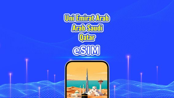 UEA/Arab Saudi/Qatar eSIM 5G | Paket Harian/Paket Kuota Total | 1-30 Hari | Penagihan 24 Jam | Kode QR