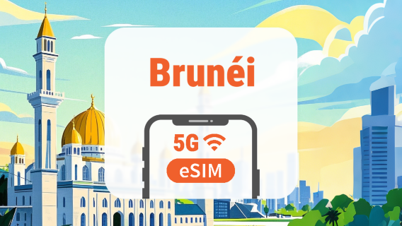 Brunéi 5G eSIM | Apps de IA y TikTok | 1–30 Días | Código QR
