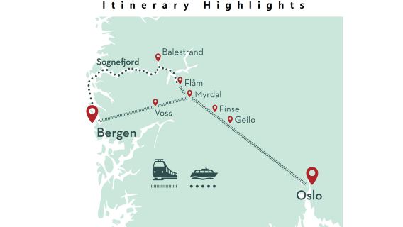 Norwegen in Kürze: Sognefjord- Bootsfahrt und Flåm-Alpenbahn