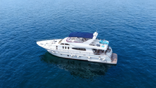 【香港遊艇包船出海】香港三層75尺飛橋豪華遊艇包船出海夜遊維港~於維港璀璨幕布下靜享夜釣之趣~