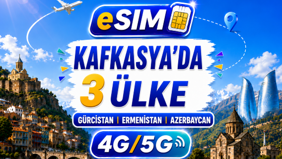Kafkasya Üç Ülke 5G/4G eSIM | Tam AI&TikTok Desteği | Günlük 500MB-Toplam 100GB | 24 Saatlik Ücretlendirme | QR Kodu
