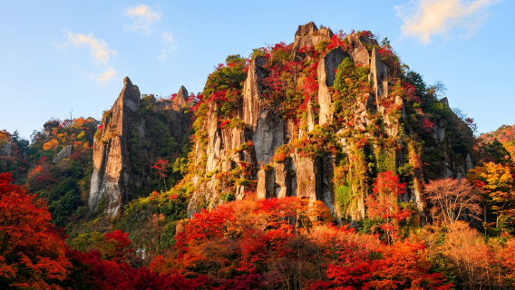Passeio de um dia para apreciar o outono em Beppu, Kyushu, Japão: Yufuin · Santuário de Kamado · Inferno Marinho · Vale de Yabakei