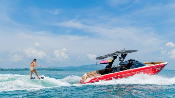 プーケット、タイ [海での究極のオルタナティブ体験| エンジェルトラベルのエキサイティングなウェイクサーフィンと情熱のモーターボート6島セルフドライブツアー】