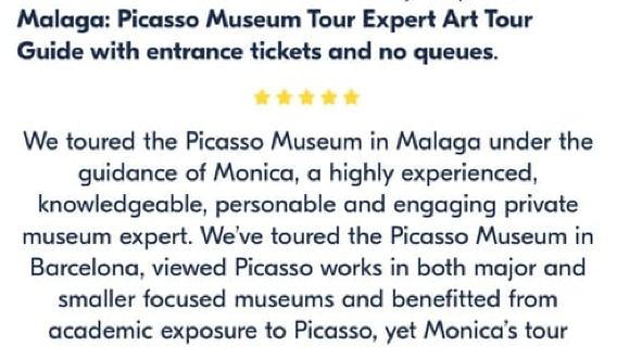 Malaga: Tham quan Bảo tàng Picasso cùng Hướng dẫn viên Nghệ thuật Chuyên nghiệp dành cho nhóm nhỏ