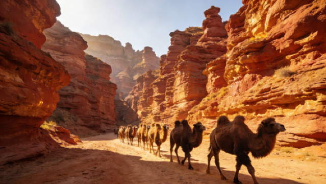 優選產品.馬蹄石窟旅遊區+平山湖大峽谷一日遊【上門接駁】