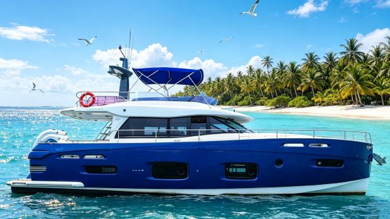 Lifu Bay yacht cruise - private charter of a 50 ft yacht in Lingshui, Hainan with sea fishing