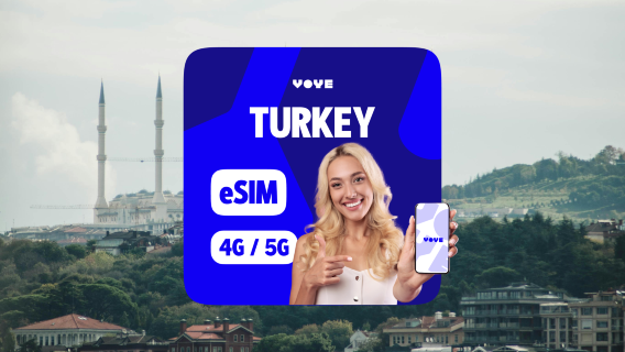 Piani Dati 4G/5G eSIM per la Turchia | 500MB/Giorno-5GB/Giorno | Calcolo 24H | 1-365 Giorni