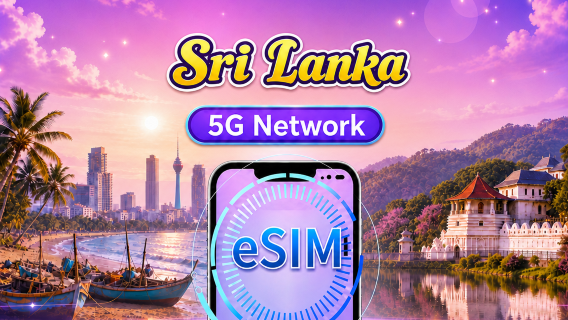 Sri Lanka | 5G eSIM | Tagespaket/Datenpaket | 24-Stunden-Abrechnung | 1-30 Tage | QR-Code | Unterstützt TikTok und ChatGPT