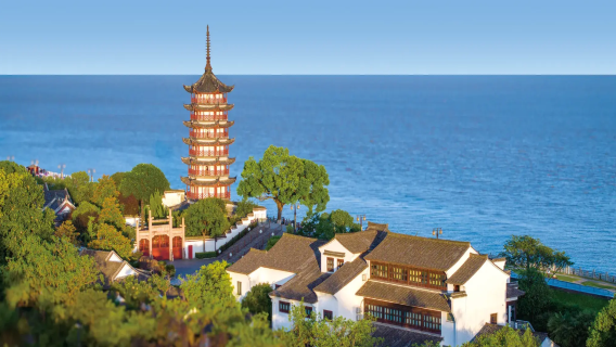Hangzhou departure: Haining Yanguan tidal bore viewing + Yanguan ancient town + Qiantang River private chartered tour