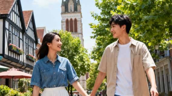 上海テムズタウン旅行写真【フォローアップ写真、親子写真、カップル、ガールフレンド、子供、家族旅行の写真】