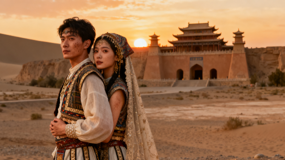 敦煌莫高窟旅拍【跟拍攝影親子照情侶閨蜜兒童跟拍家庭旅拍】