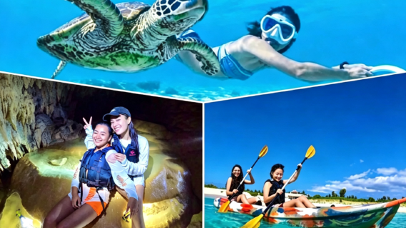 宮古島海龜浮潛｜南瓜洞探險海上皮划艇+含高清照片接送全套裝備