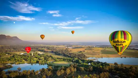 Hunter Valley Hot Air Balloon Ride 1-Day Tour [Sunrise Flight + Champagne Breakfast + Optional Sydney Pickup/Drop-off]