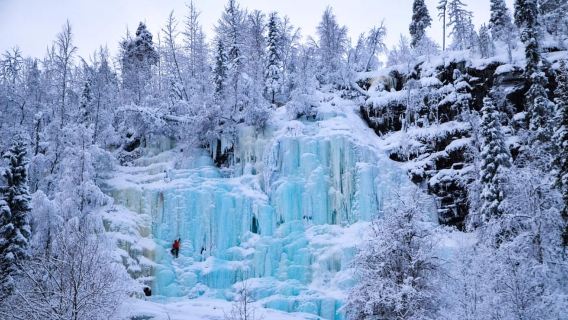 From Rovaniemi: Korouoma & Auttiköngäs Frozen Waterfalls