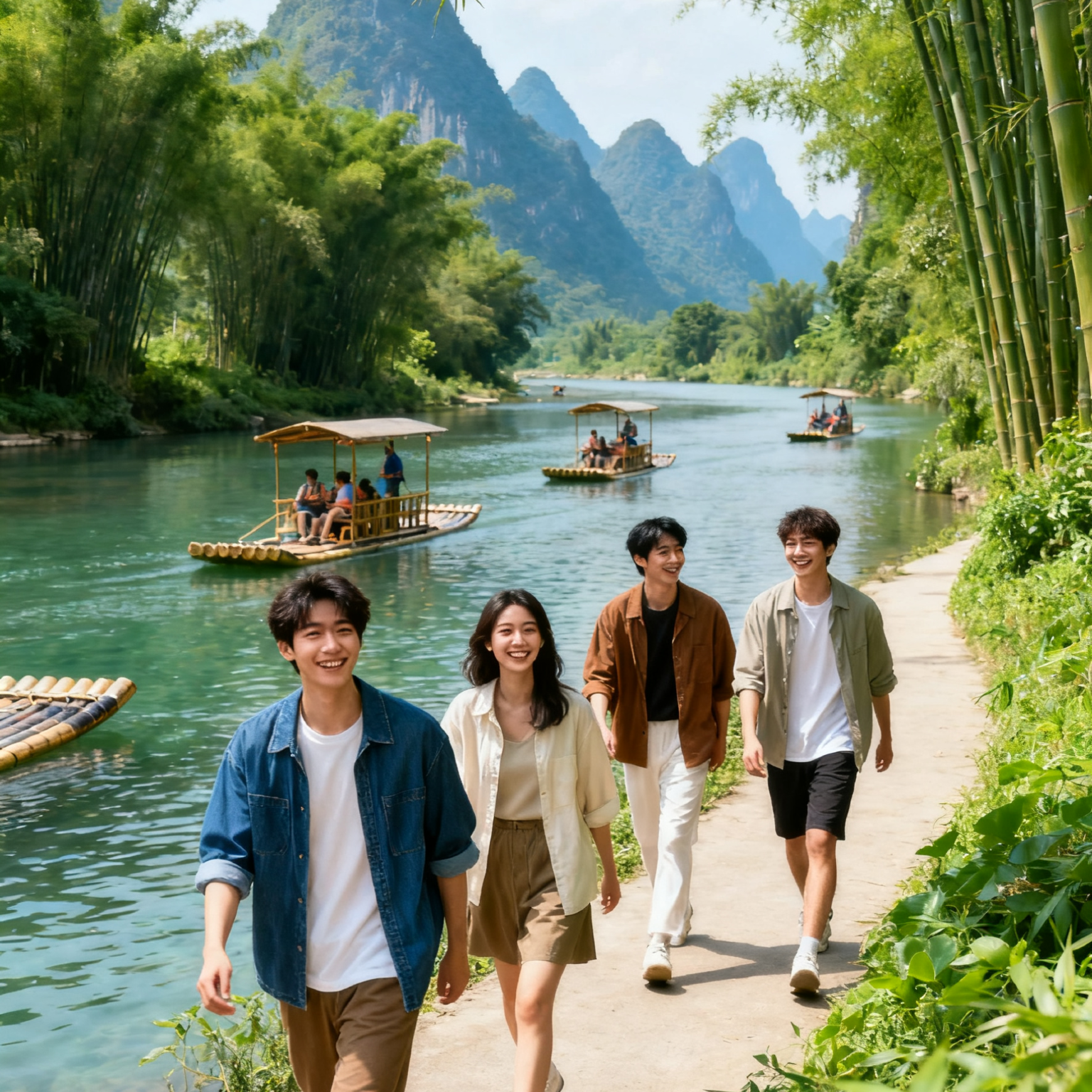 Foto di viaggio al Yulong River Park di Guilin[Servizi fotografici per famiglie, coppie, amiche, bambini e sessioni fotografiche durante i viaggi in famiglia]