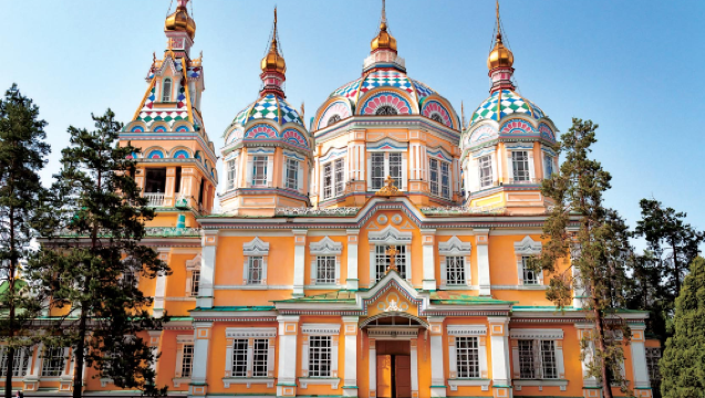 Tasik Almaty Besar + Muzium Negara Pusat Kazakhstan + Katedral Ascension + Pasar Hijau