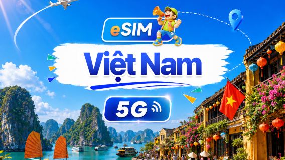 Việt Nam 5G/4G eSIM | Hai mạng · Hỗ trợ tất cả AI & TikTok | 500MB/ngày - tổng 30GB | 1-30 ngày | Tính phí theo 24 giờ | QR code
