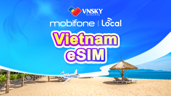 Vietnam MobiFone VNSKY eSIM 4G/5G Lokal|9GB per hari|Nomor telepon lokal| perlu reservasi untuk aktivasi |Penagihan hari alami|Kode QR
