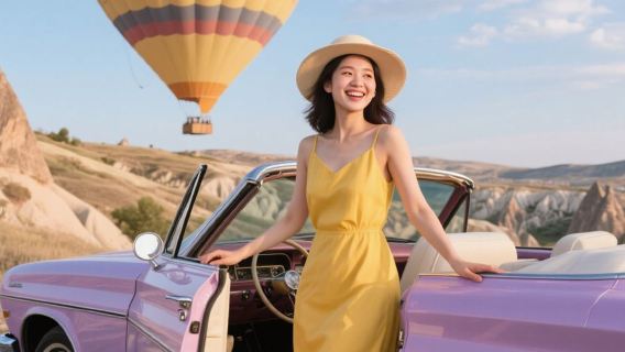 Thuê xe cổ điển Goreme Cappadocia Thổ Nhĩ Kỳ đuổi theo khinh khí cầu [bao gồm đưa đón + bình minh hoàng hôn]