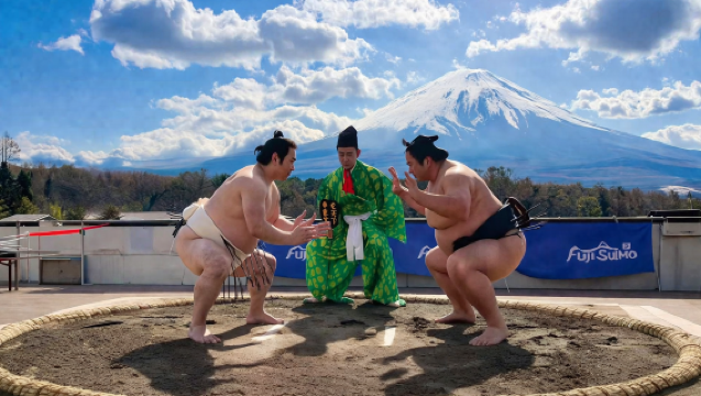 富士山巡禮一日遊觀賞相撲【橫綱之路】沉浸式相撲文化體驗秀【東京接駁】觀景體驗山中湖河口湖忍野八海