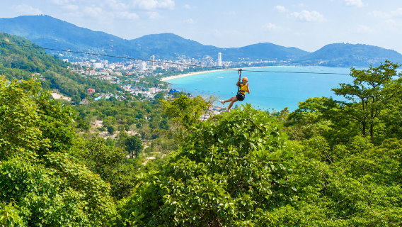 Phuket Erawan flyvende elefant havudsigt jungleziplining | Ekstra lang zipline / ATV