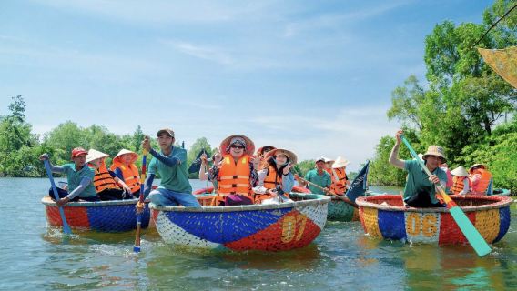 Bamboo basket boat tour in Phu Quoc Island, Vietnam | Mangrove eco-tour by coracle on the Cua Can River