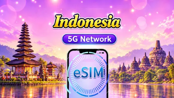 Indonesia 5G eSIM | Supports Google Maps / ChatGPT | Daily/Total Data Plans | 24-Hour Billing | 1–30 Days | QR Code