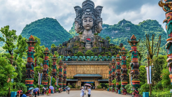 1-day private charter tour to Yangshuo Xingping ancient town and Guilin Romance Park Show | includes Li River cruise and performance admission ticket