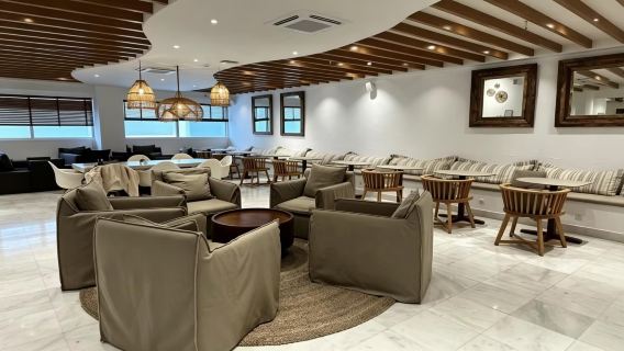 VIP lounge pass at JMK Mykonos International Airport in Greece (transit/waiting/rest/dining buffet)|Business travel