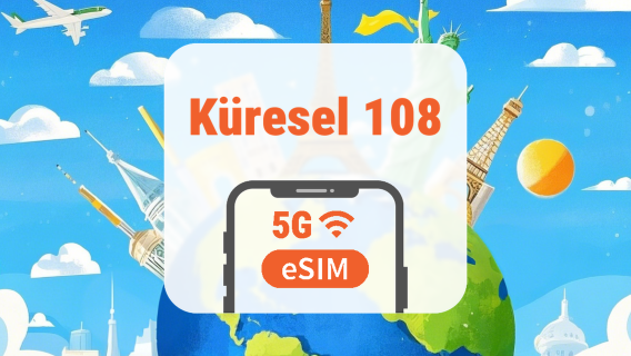Küresel 108 Ülke 5G eSIM | Tüm AI & TikTok | 1–30 Gün | QR Kod