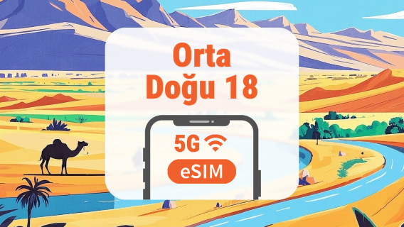 Orta Doğu 18 Ülke 5G eSIM | Tüm AI & TikTok | 1–30 Gün | QR Kod