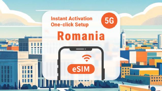 eSIM para Romênia | Cobertura de rede dupla | Compatível com ChatGPT e TikTok | Pacotes de 1 a 30 dias disponíveis | Ativação imediata | Código QR