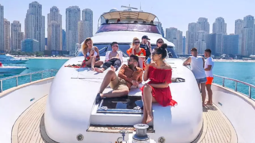 Dubai Luxury Shared Yacht Tour with Live BBQ Dinner / Breakfast Transport Passes 2