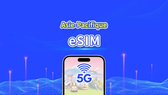 Asie-Pacifique | 5G/4G | Forfait de données quotidien/total | 1–30 jours | Facturation 24h | Code QR