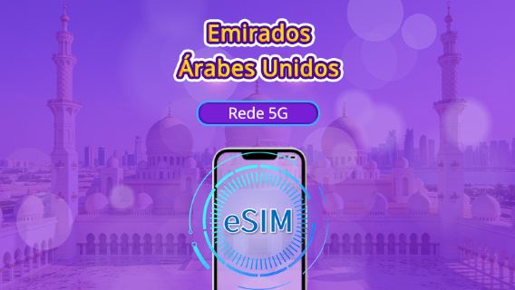 Emirados Árabes Unidos | eSIM 5G/4G | Pacote diário/Pacote de dados | Cobrança de 24 horas | 1-30 dias | Código QR