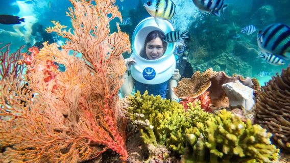 perahu cepat Pulau Phu Quoc ke tiga pulau + tur jalan kaki bawah air, snorkeling di taman karang + tur kapal pesiar + makan siang