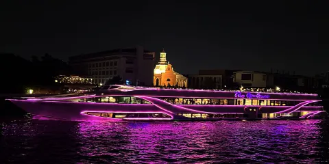 泰國曼谷奧彼林號夜遊湄南河【暹羅天地碼頭】