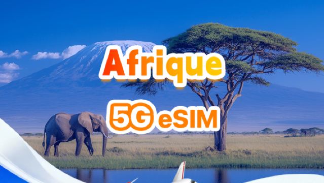 eSIM universelle 4G/5G Afrique | Forfait journalier/Forfait total | 500 Mo/jour - 30 Go au total | 1 à 30 jours | Code 24h/24 | Code QR