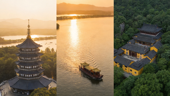 Hangzhou Tagesausflug|Leifeng-Pagode + Bootsfahrt auf dem Westsee + Lingyin-Tempel