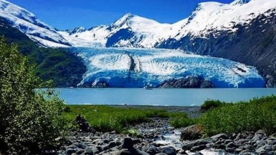 Anchorage, Amerika Syarikat - Mendaki di pergunungan dan hutan Tasik Portage - Hutan tepi tasik + Pemandangan jauh gletser - Peribadi tanpa kerumitan
