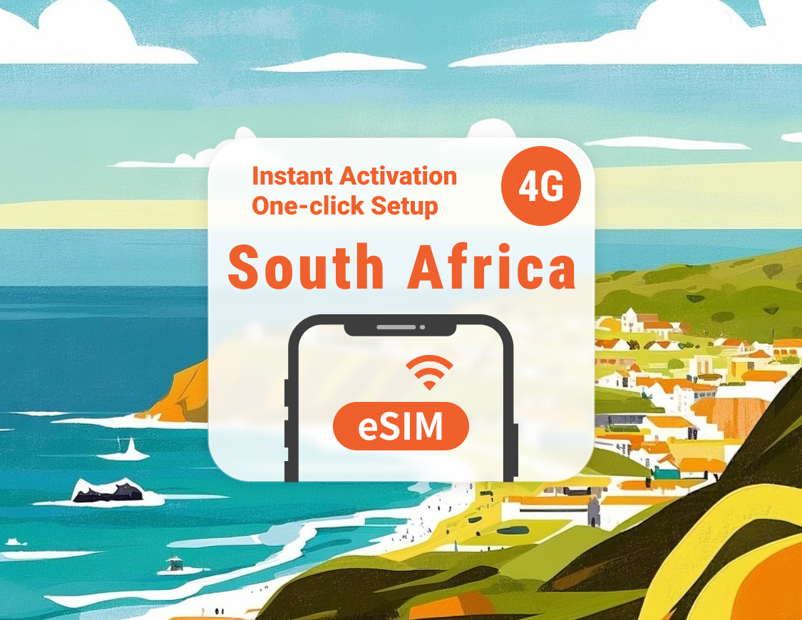 Zuid-Afrika 5G eSIM | Dubbele netwerkdekking | 1–30 dagen | Directe QR-code