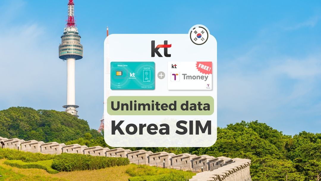 [無料T-money贈呈]韓国現地KT 4G/LTE 無制限データSIMカード＋010電話番号｜韓国空港受け取り